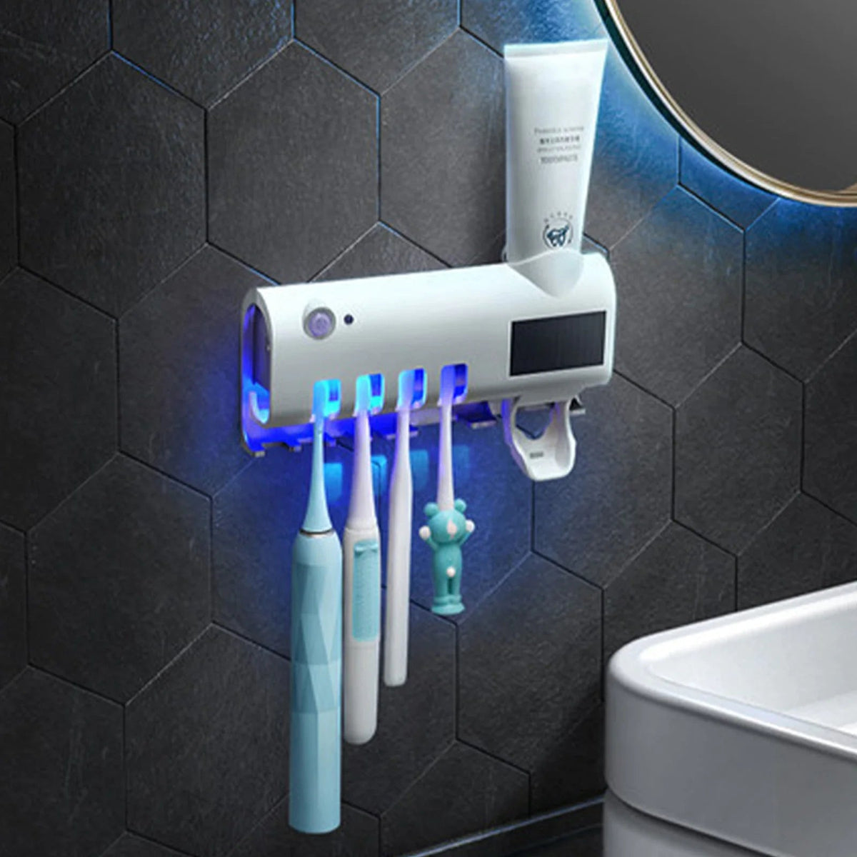 PureGuard™ UV Toothbrush Sterilizer & Automatic Toothpaste Dispenser - Detour Finds