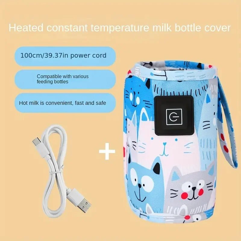 Portable USB Baby Bottle Warmer – Travel Stroller Insulated Milk & Water Heater for Nursing Bottles - Detour Finds