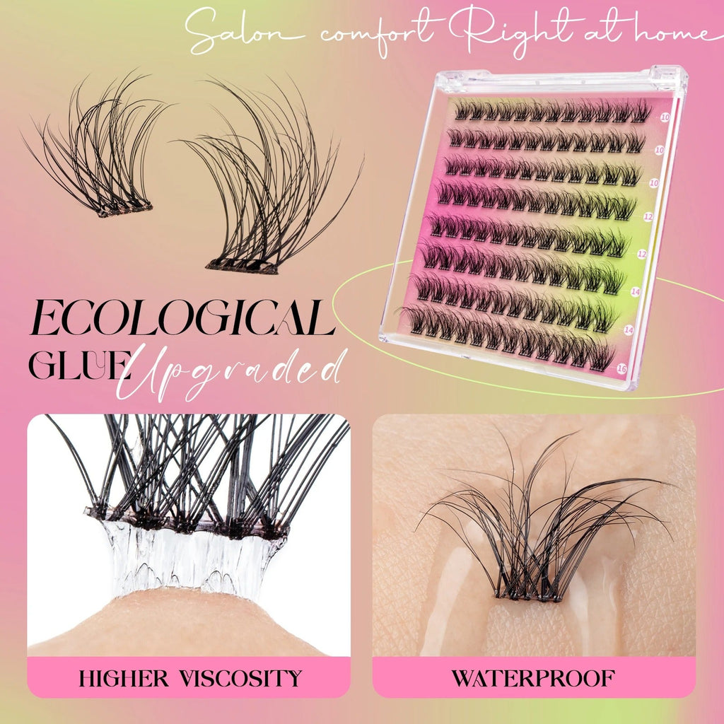 VYRILA Self - Adhesive Cluster Lashes – Glue - Free DIY Individual Eyelash Extensions Natural Soft Segmented Lashes - Detour Finds