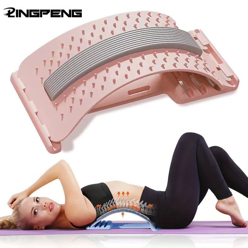 LumbarEase™ Adjustable Back Stretching Massager – 3-Level Spine Support & Relaxation Trainer - Detour Finds